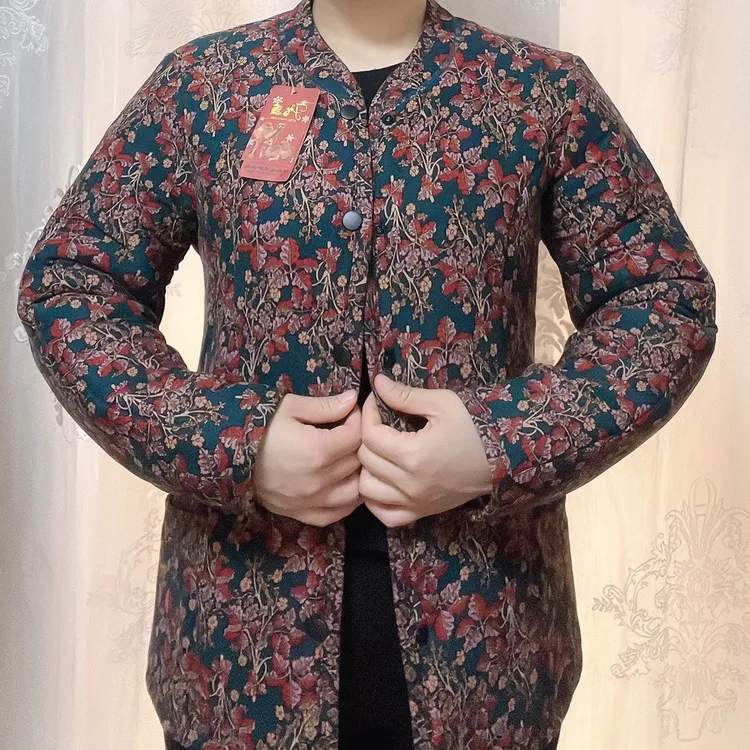 中老年驼绒棉碎花棉袄冬季加绒加厚保暖宽松妈妈装老年人棉衣外套