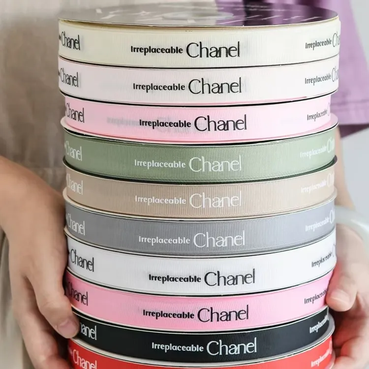 100码2cm小香风英文螺纹丝带缎带手工蝴蝶结绑带蛋糕烘焙鲜花花束