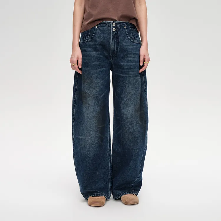 Short Sentence短句连腰弧度牛仔长裤休闲女 DSC买手店 BY6S03008