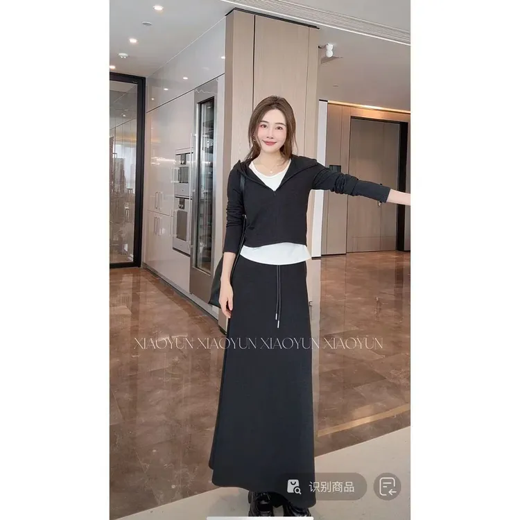 【连帽假两件套装】 小允姐姐2025新款时尚高级套装