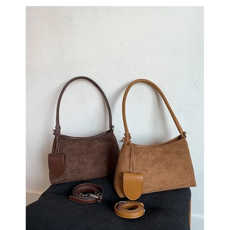 金铭8530简约单肩斜挎包单肩包棕色洋气耐磨拉链简约风网红