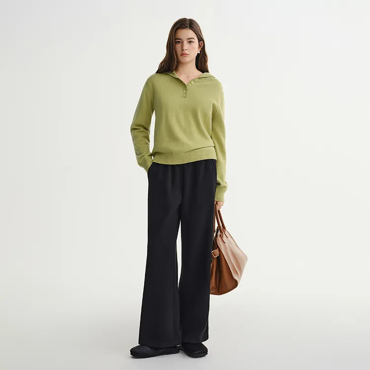 独束大码女装【極简回溯】镂空肌理感连帽针织衫气质毛衣25DS84261