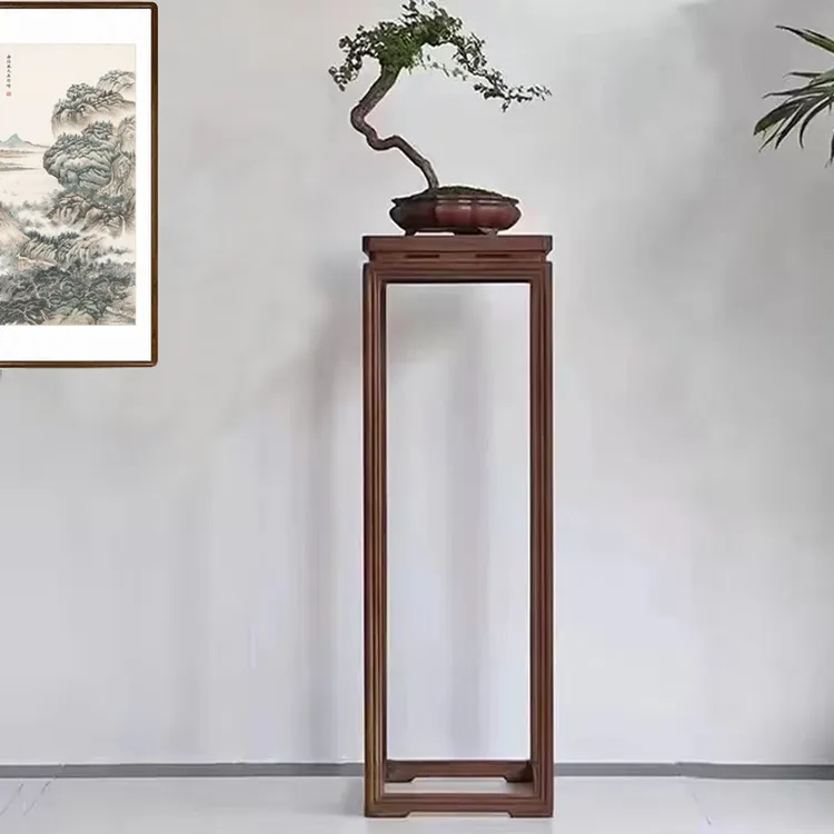 新中式实木花架室内通用花架落地花几客厅家用古典高档置物摆台