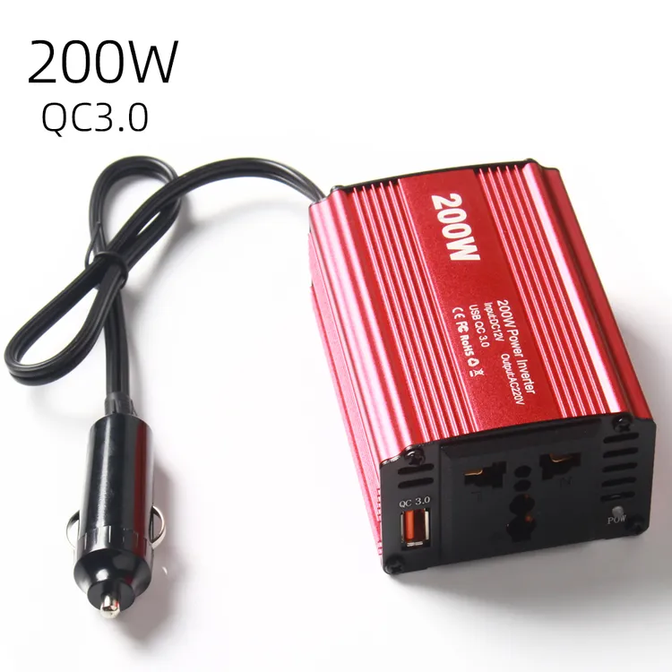 200w车载逆变器转换器12V转220V点烟器汽车充电器大功率电源插座