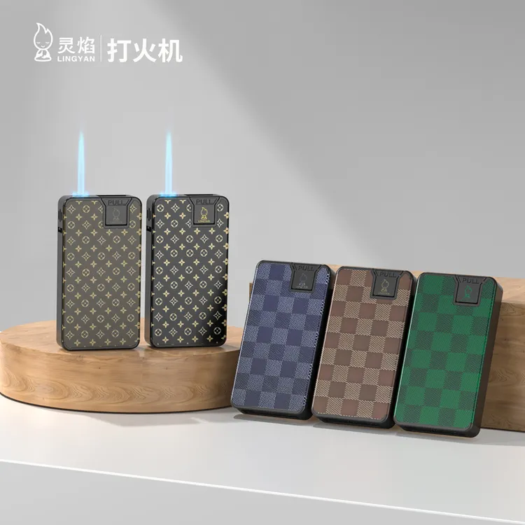 潮流防风打火机蓝焰直冲打火机防风商务男士高档轻奢金属打火机