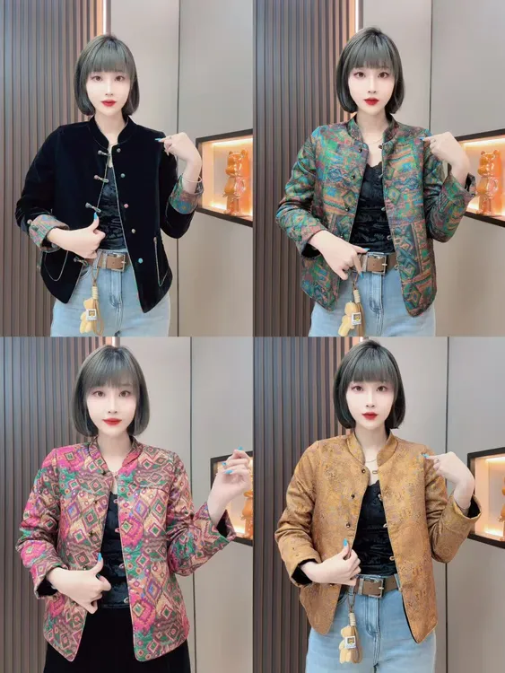 敏宝儿➕5512加棉新中式国风盘扣双面穿百搭显瘦时尚洋气上衣外套