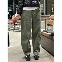 LANGQING 宽松小个子军绿色直筒时尚特色工装裤42924/43017#