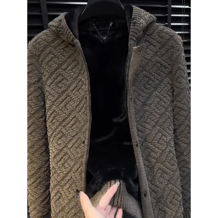 【意大利&商场同款正品】22090秋冬季新品男士雪妮绒加绒