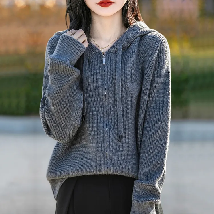 胖mm春秋大码卫衣女遮肚显瘦上衣2025新款针织打底衫开衫毛衣外套