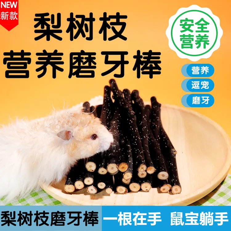 仓鼠磨牙棒专用非苹果梨树细枝兔子龙猫健齿咬小宠物营养洁齿零食