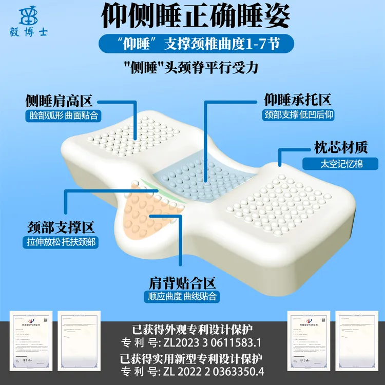 【护颈枕】专利设计颈椎枕牵引枕低枕高枕儿童学生成人枕头枕芯睡眠