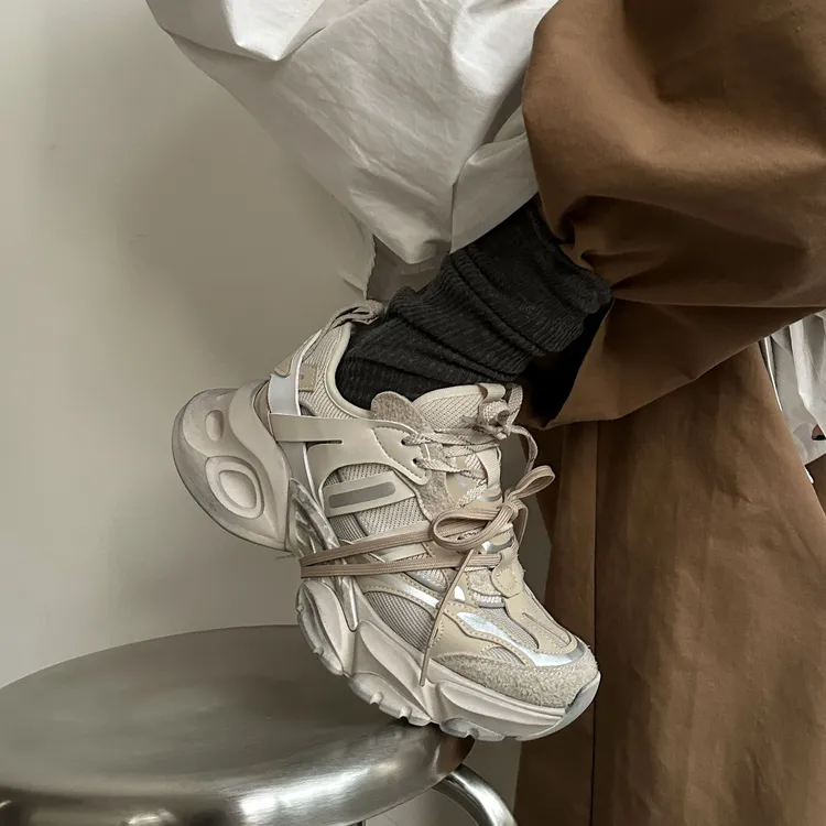 A778-3 SGIRL TWTW2026早春新款赛博机甲鞋做旧厚底增高休闲鞋