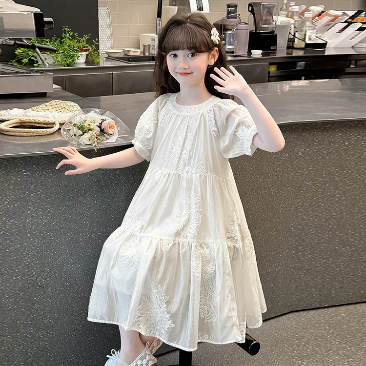 童装女童连衣裙2025夏季新款儿童法式公主裙洋气小女孩泡泡袖裙子