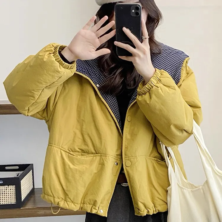 连帽棉衣棉服外套 2025冬季新款韩系保暖短款面包服加厚棉袄 9661