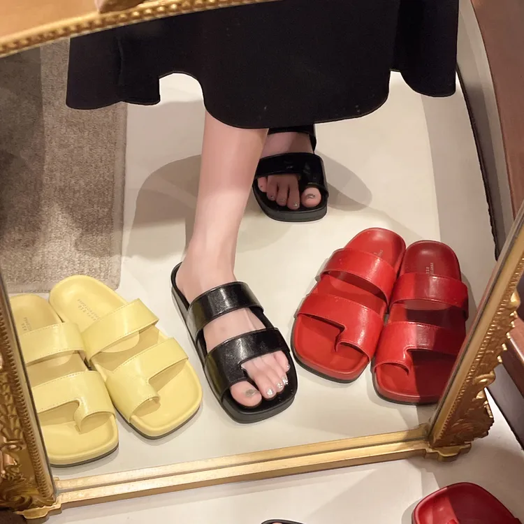 法式厚底套趾复古外穿通勤百搭凉拖2025夏季度假罗马风格凉拖凉鞋