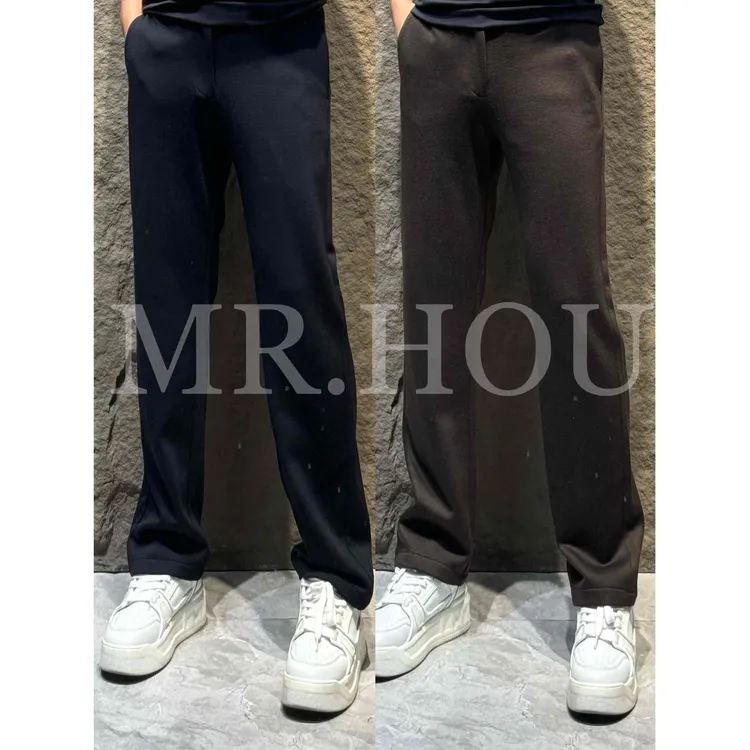 【ZG】 Z*系平替 25058  "细织平纹"针织羊毛混纺小直筒休闲裤男士