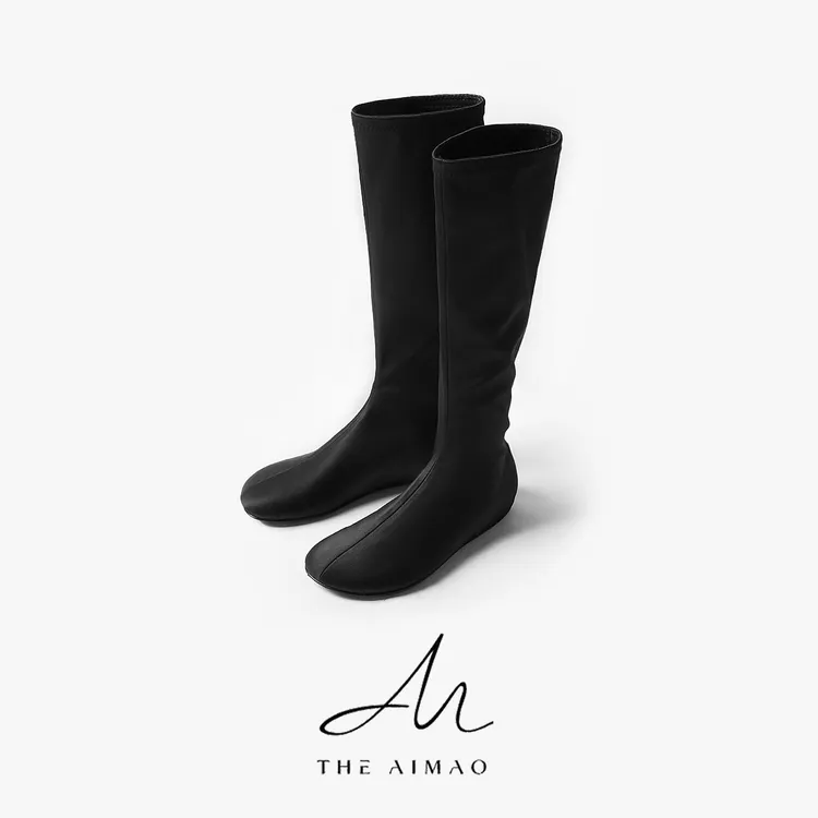 【THE AIMAO】"腿型雕塑"羊皮鞋面意大利真皮大底百搭靴子XYX82770