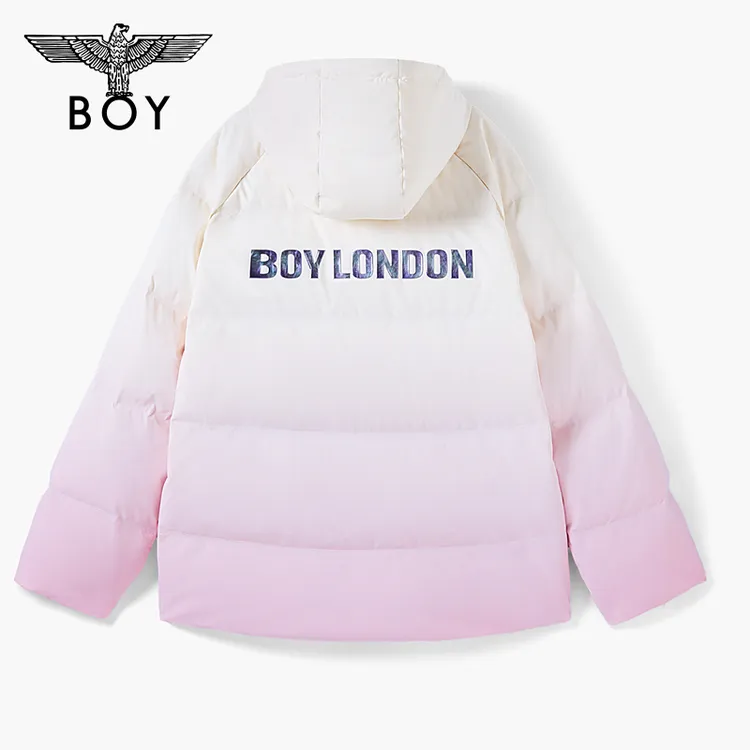 BOY LONDON冬季短款羽绒服渐变色外套连帽时尚印花男女同款N28909