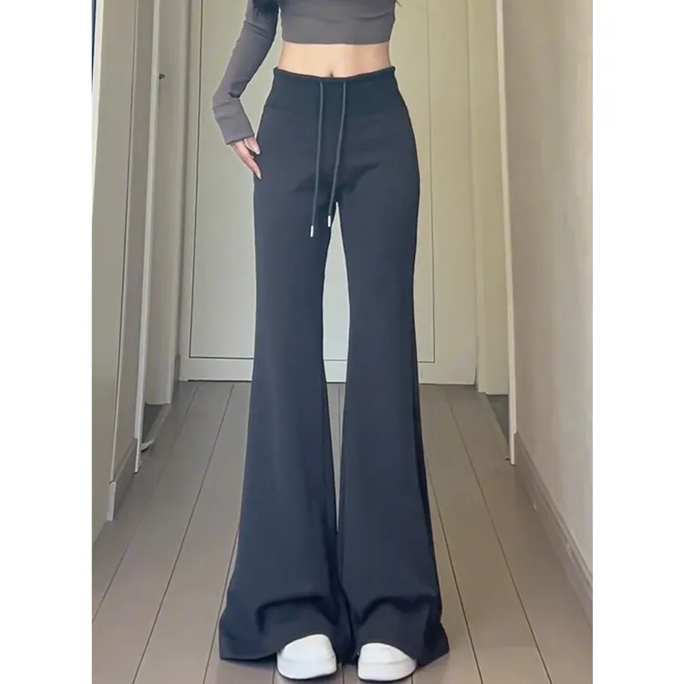 lulu同款微喇叭裤女秋季2025新款高腰显瘦马蹄卫裤休闲美式运动裤