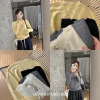【YUUXIN】色彩主义~亲肤卡卡绒 秋季纯色圆领针织长袖毛衣针织衫