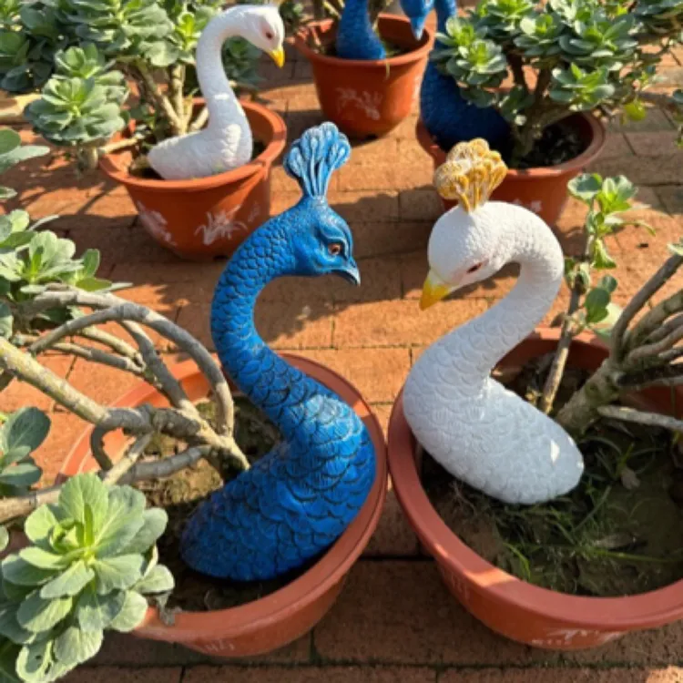 户外庭院花园创意羽衣甘蓝飘桩孔雀开屏造景插件多肉盆栽装饰品