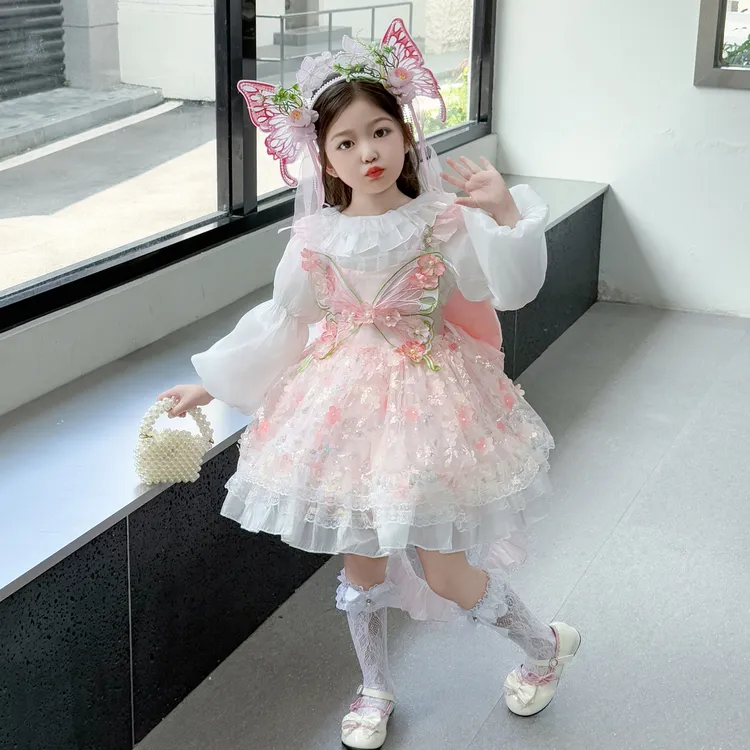 洛丽塔女童公主裙春秋2025新款儿童生日礼服裙子女宝宝长袖Lolita