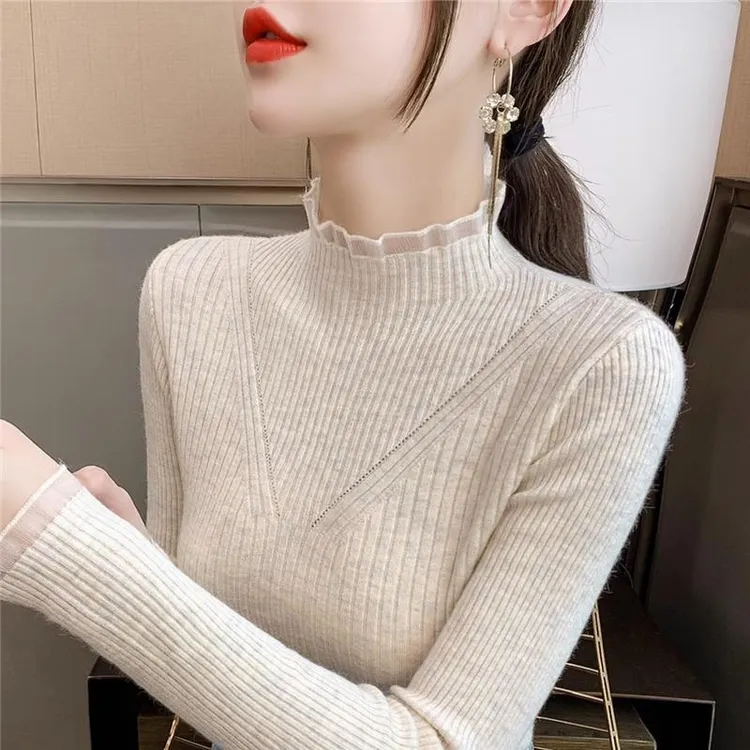 杜拉妮2025秋冬新爆款今年流行半高领毛衣女内搭修身时尚洋派打底