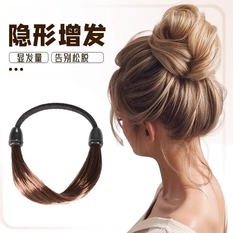 气质真发发圈扎马尾隐形假发头绳皮筋女扎头简约发绳绑头发头饰