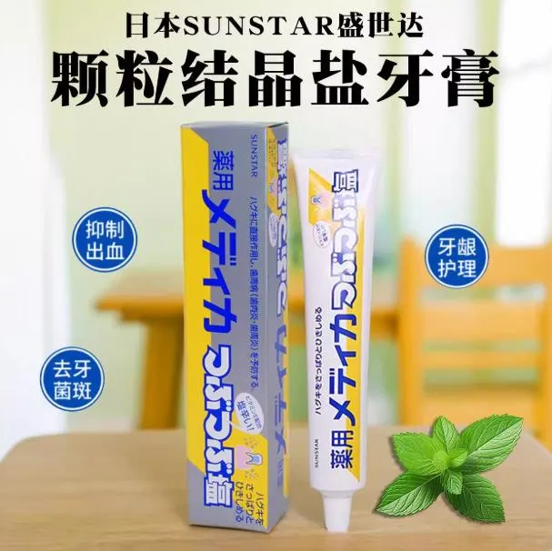 日本进口sunsta家用家庭清新草本颗粒盐牙膏170g 00519