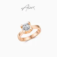 AIAX  镀K金【2025春节】轻奢气质经典百搭四爪戒指TSS7898