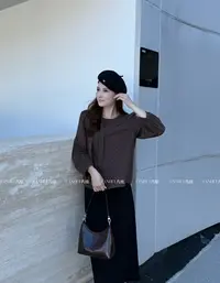 王姐专属-2025秋季韩版爱心印花百搭显瘦小衫【凡-9032】