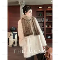  THE MENG【守候】拉毛山羊绒美丽诺羊毛桑蚕丝毛呢大衣#M253K1221