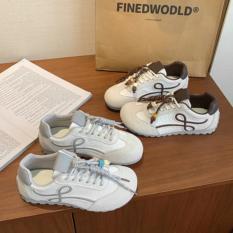 爆款高级感德训鞋女2025秋季新款百搭时尚透气休闲运动厚底阿甘鞋