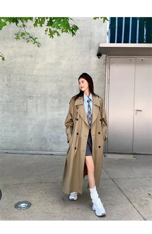 英伦风加长款高个子风衣外套女2025春秋季新款大衣超好看休闲