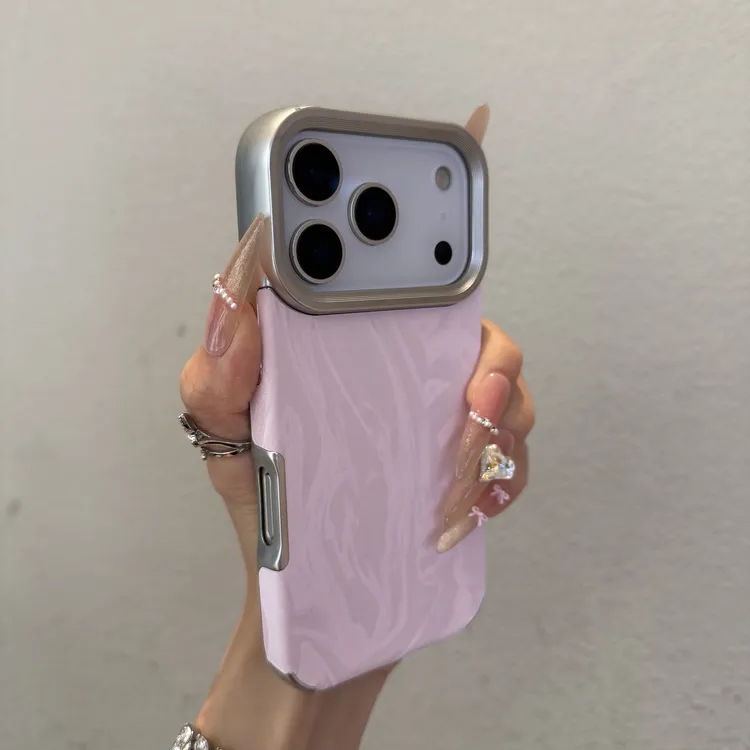 新款绒布水波纹适用苹果17promax手机壳iPhone16电镀15防摔14小众