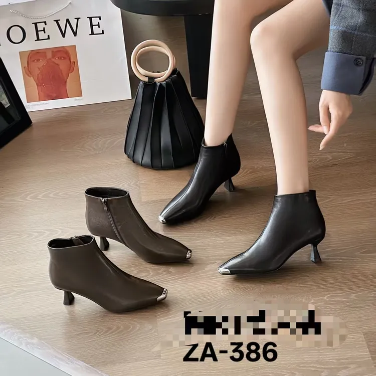 路易保罗实体鞋店高品质大牌防踢头气质百搭时尚真皮跟鞋女靴