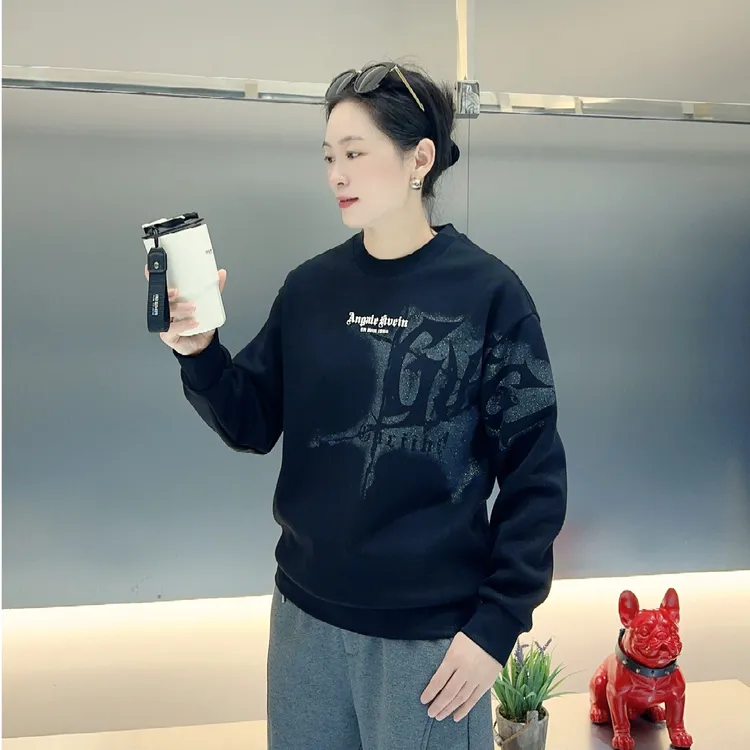 [周晓君】2025冬季新款男士高端帅气百搭休闲圆领卫衣加厚拉绒