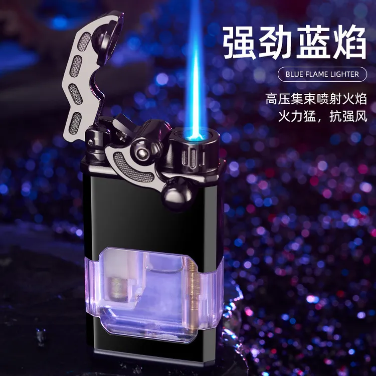 男士高档礼物气窗夜光直冲打火机充气防风礼品艾特草蜢打火机同款
