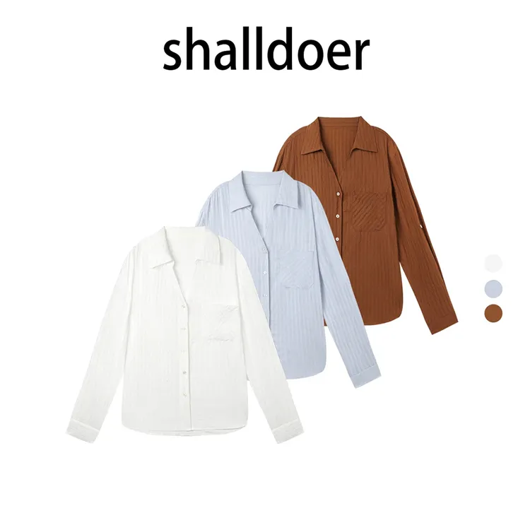 韩系极简风纯色百搭宽松长袖衬衫女2025春秋季新款法式绝美小上衣