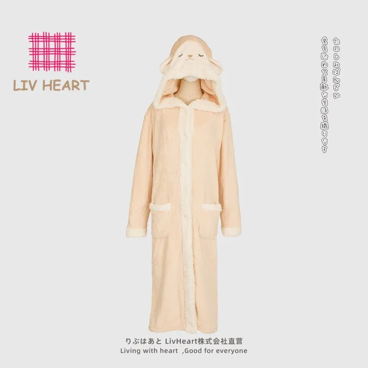 LIV HEART丽芙羊的日记 家居长袍连帽外套可爱卡通家居服套装礼物