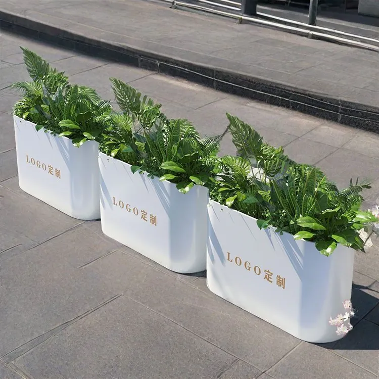 户外铁艺花箱围栏圆弧室外街道奶茶店花坛花槽可移动隔断组合定制