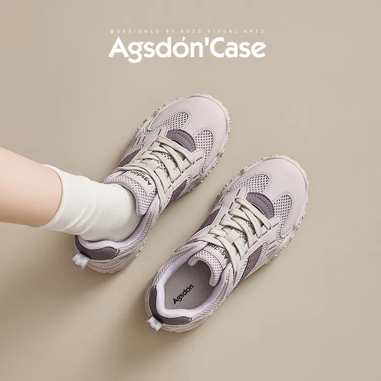 奥古狮登多巴胺德训鞋女2025新款夏季休闲厚底紫色芭蕾风阿甘鞋子