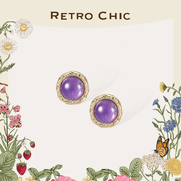 RC RETRO CHIC 意大利复古时尚首饰 弗洛拉水晶耳钉高级轻奢风