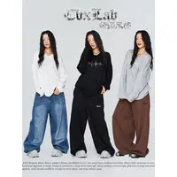 CBXLAB街舞潮牌星光异形烫钻慵懒罩衫休闲宽松秋季美式嘻哈复古