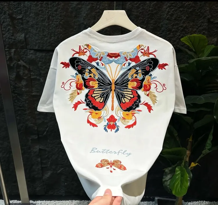 2025夏季新款男士短袖T恤时尚潮流百搭宽松圆领卡通印花打底半袖T