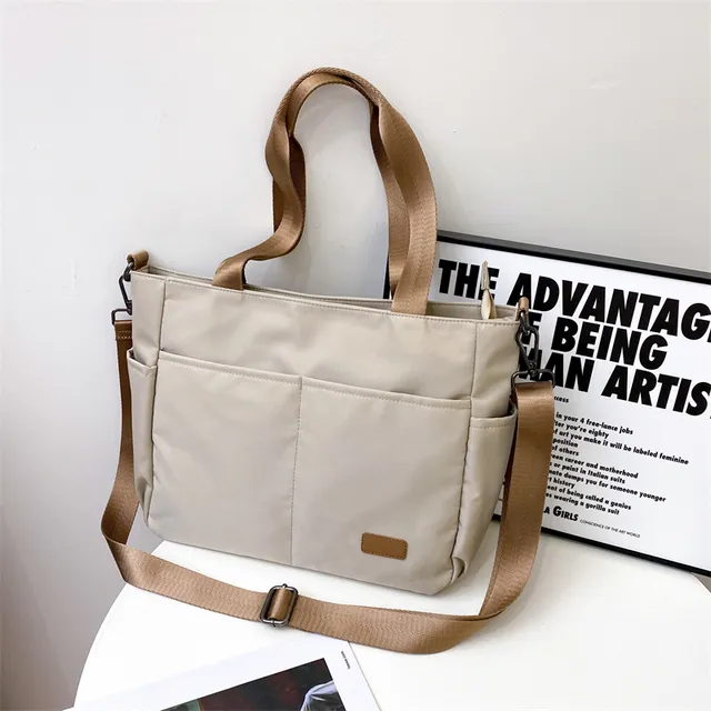 尼龙托特包2025新款通勤休闲百搭妈咪包单肩手提学生帆布包大容量
