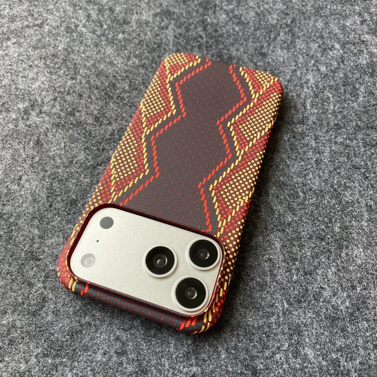 [新品]适用苹果17 Promax手机壳16/1514赤蛇轻薄款凯夫拉纹手机壳