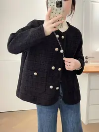 女外套小香风短款圆下摆休闲短外套韩版百搭保暖
