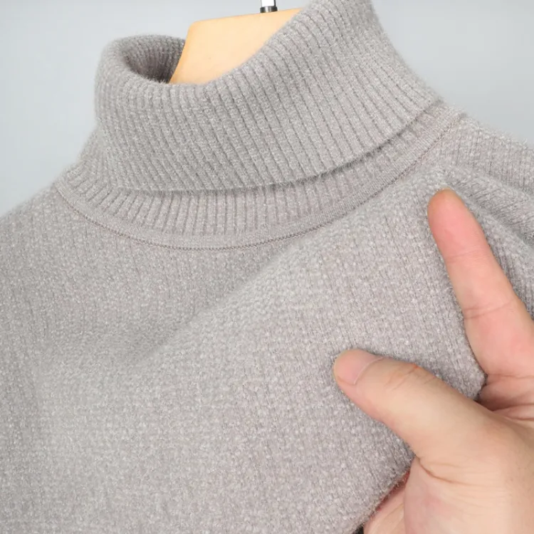 CATIA SELI冬季雪尼尔高领毛衣男加厚雪貂绒针织衫修身保暖线衣