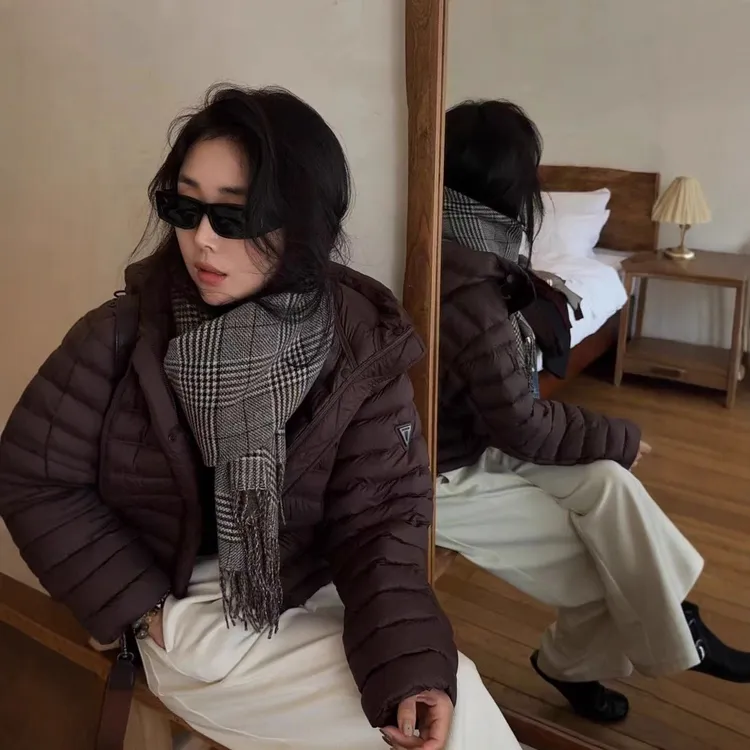 欧货28011白鹅绒2025冬季新款时尚羽绒服女大码胖mm显瘦不臃肿